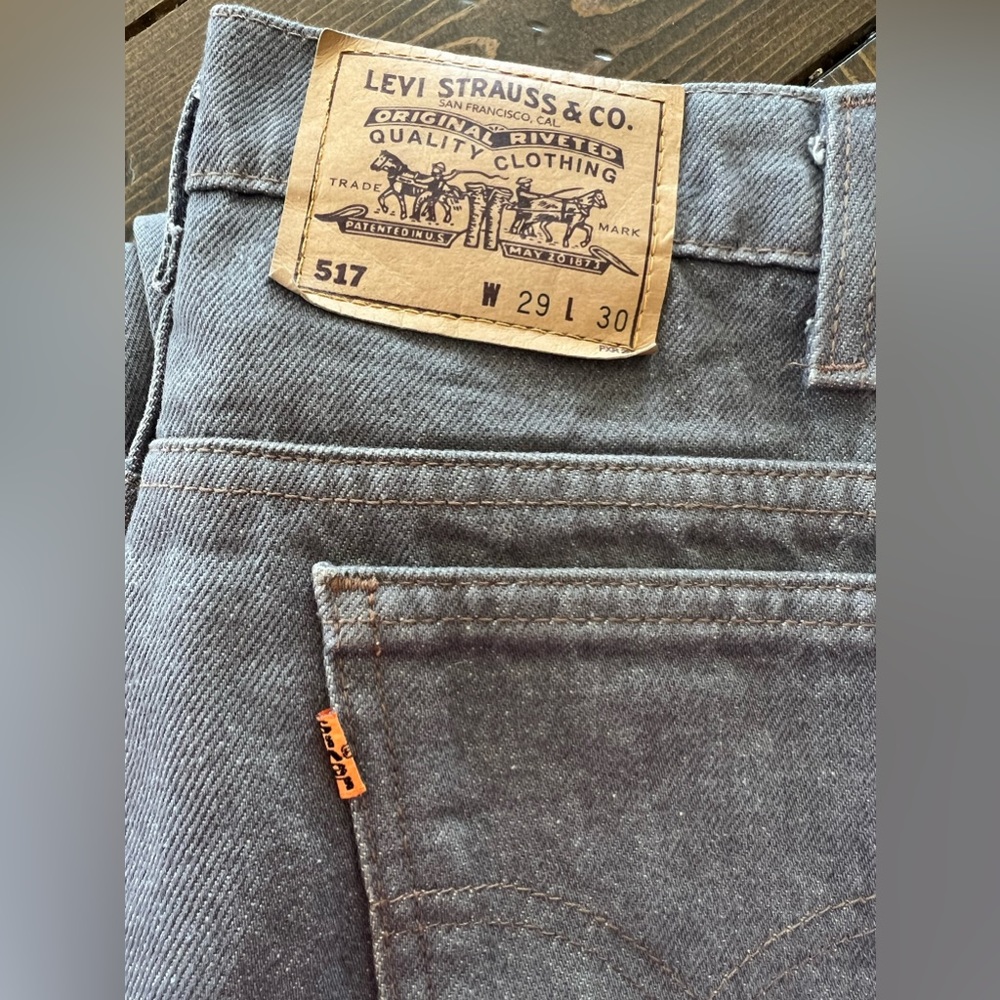 VINTAGE 517 LEVIS GRAY ORANGE TAB MADE IN USA
